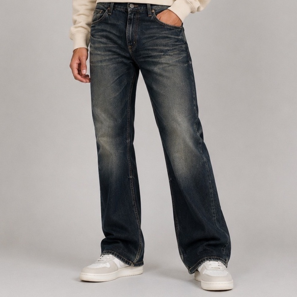 Big Star Union Vintage Collection Mens Jeans Dark Wash Straight Leg 38L Cotton